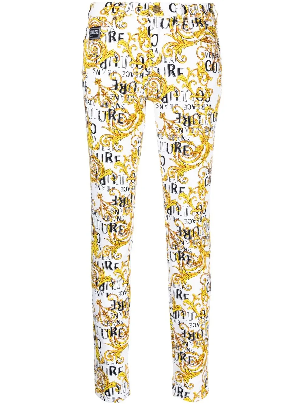 

Versace Jeans Couture logo-print straight-leg trousers - White