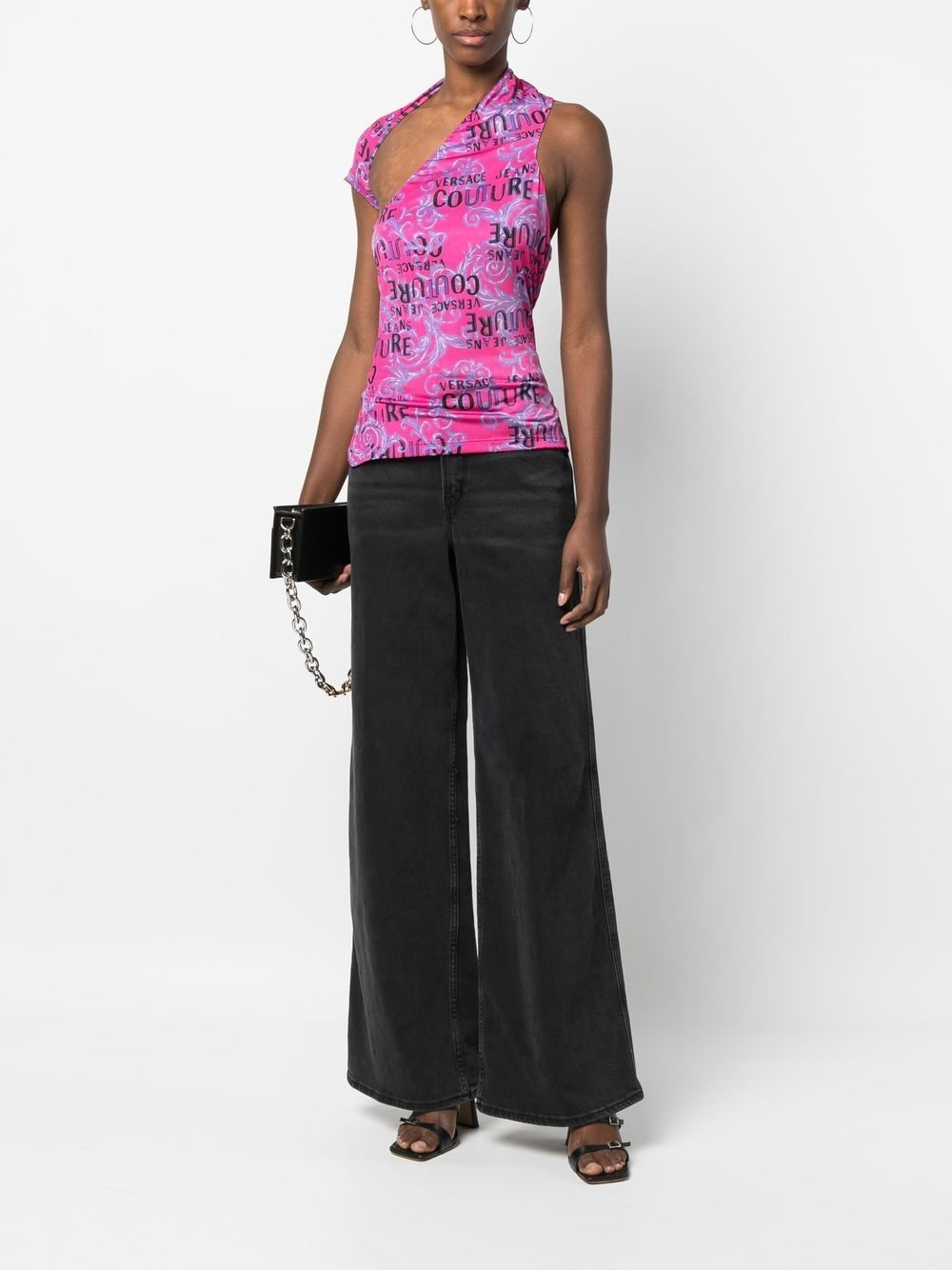 Versace Jeans Couture T-shirt met logoprint - Roze