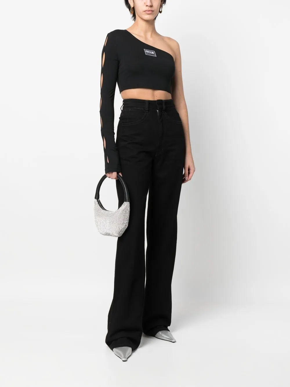 Versace Jeans Couture Asymmetrische top - Zwart