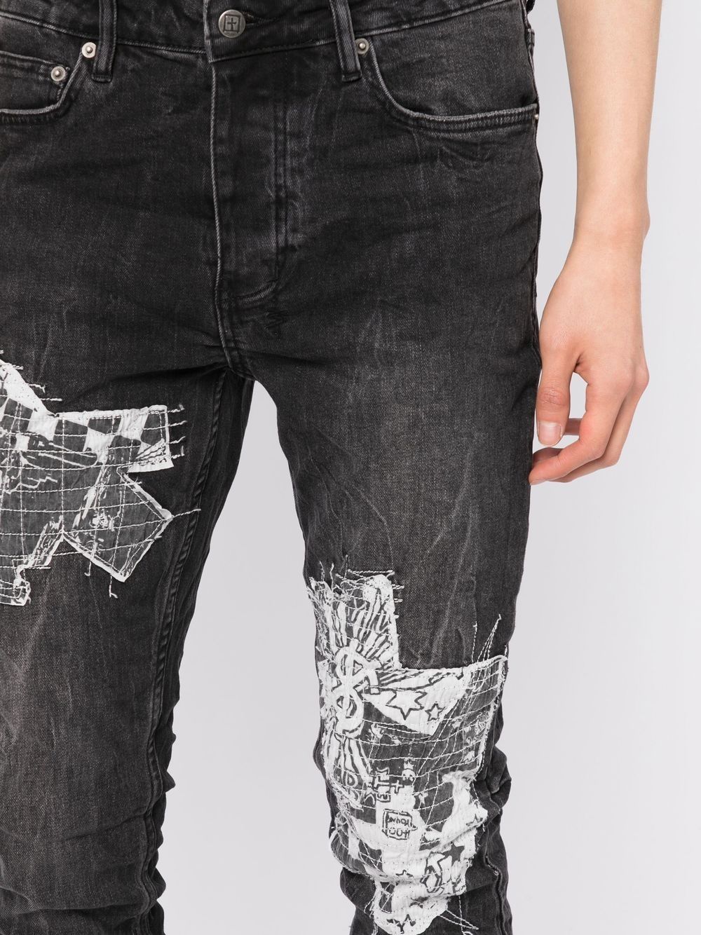 Shop Ksubi Graphic-print Skinny Jeans In Grey