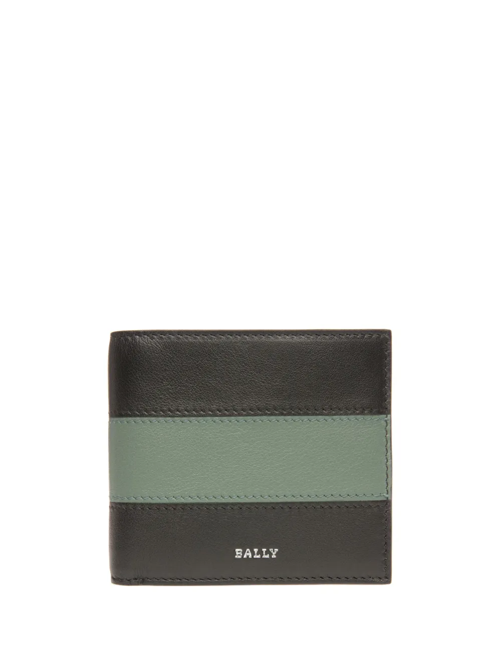 Bally Brasai bi-fold leather wallet - BLACK/SAGE16+PAL
