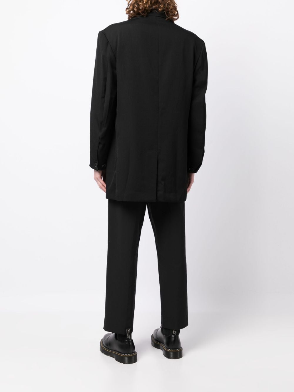Shop Yohji Yamamoto Long-sleeve Single-breasted Blazer In Schwarz