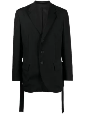 Yohji Yamamoto Worsted Tasmania ベルテッド ジャケット | ブラック