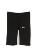Off-White Kids logo-print cotton shorts - Black