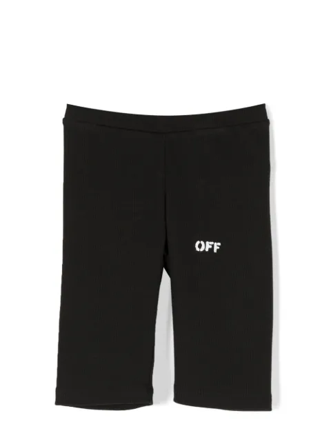 Off-White Kids logo-print cotton shorts