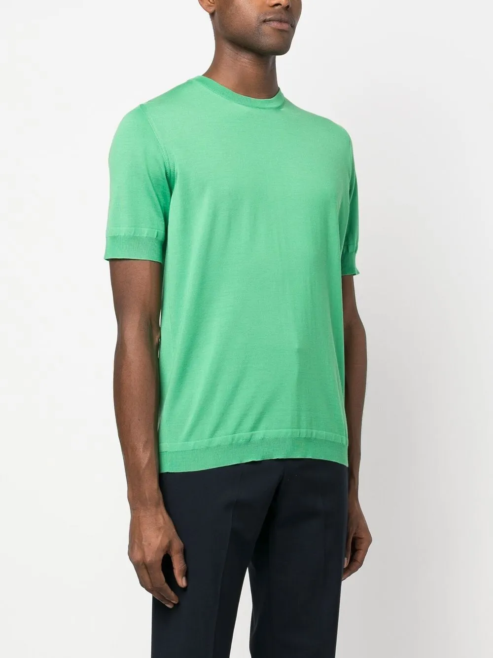 Shop Goes Botanical Merino-wool Knitted T-shirt In Green