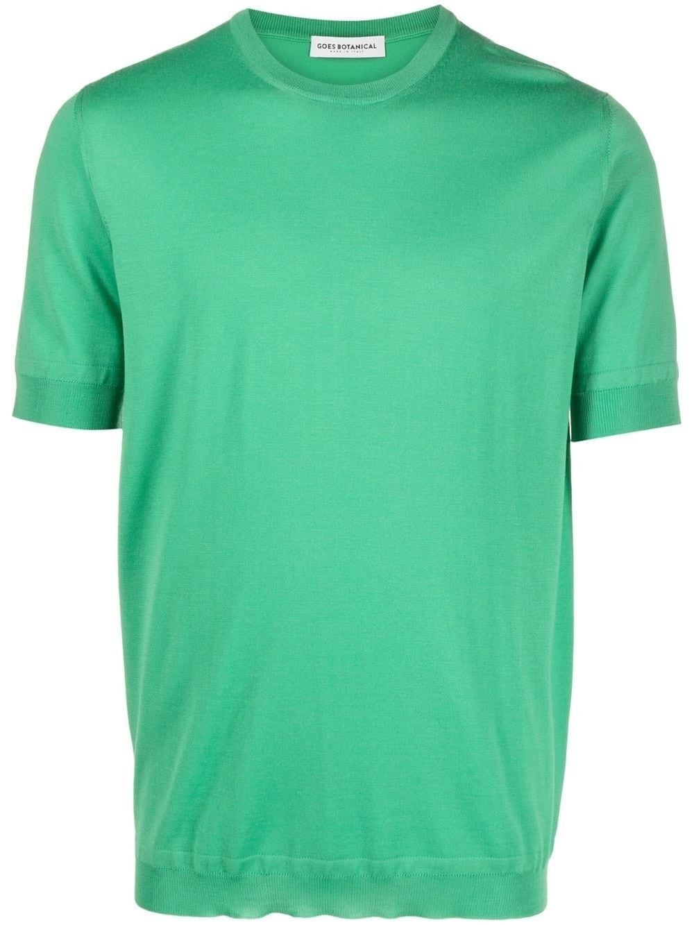 Shop Goes Botanical Merino-wool Knitted T-shirt In Green