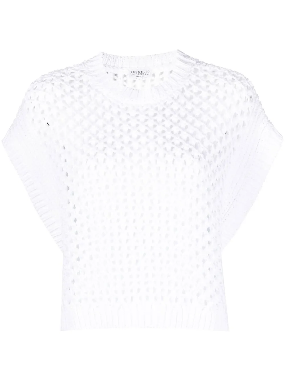 

Brunello Cucinelli blusa corta de tejido flojo - Blanco