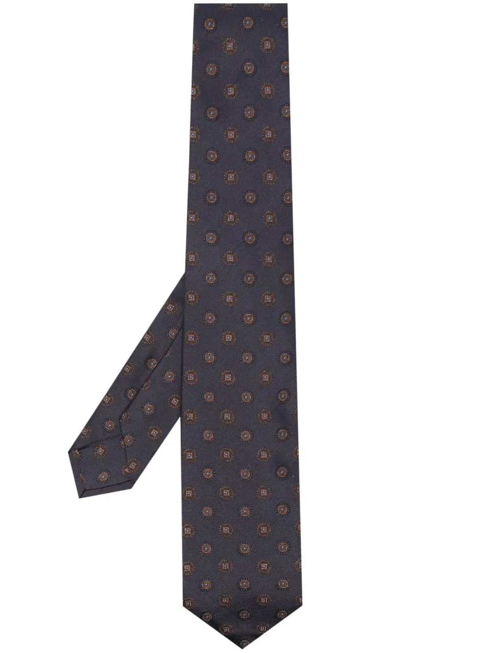 

Barba embroidered silk tie - Blue