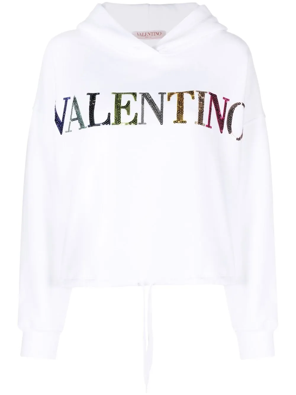 

Valentino sequinned-logo detail hoodie - White