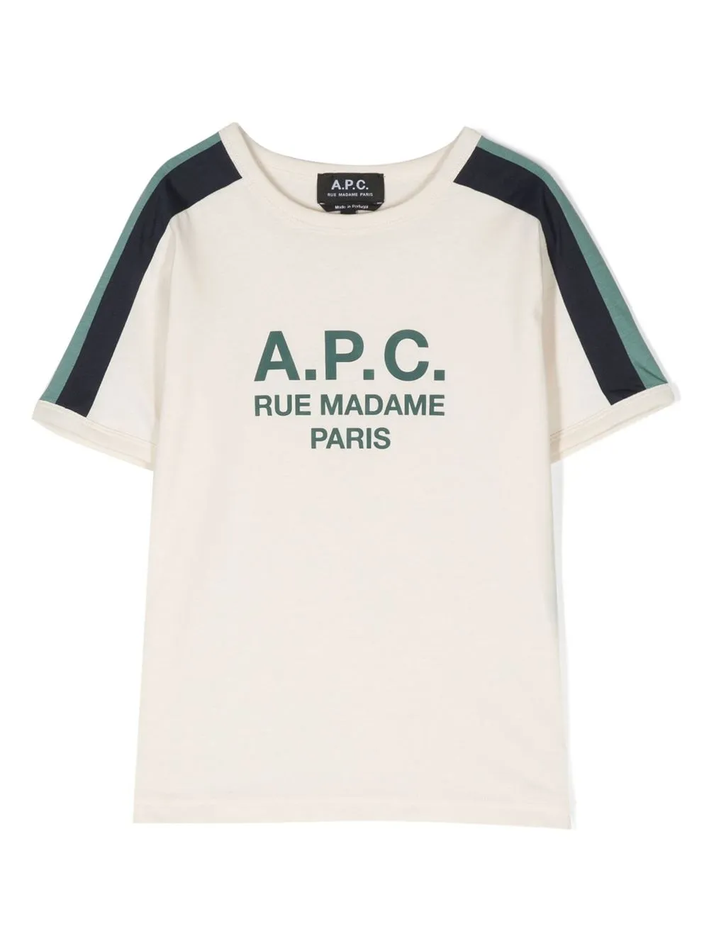 

A.P.C. KIDS playera con motivo de rayas y logo estampado - Neutro