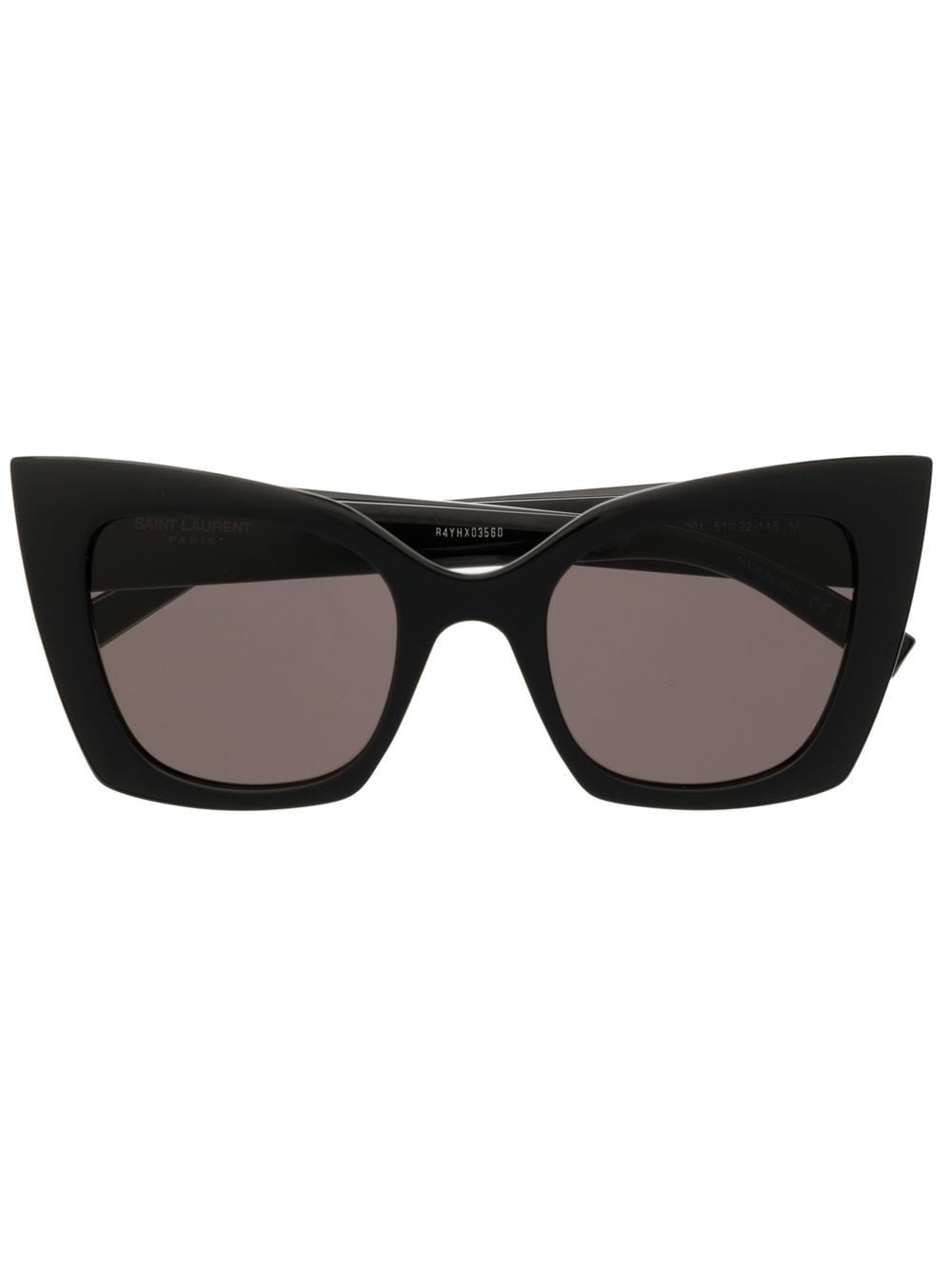 Saint Laurent Bold Cat Eye Frame Sunglasses In Black