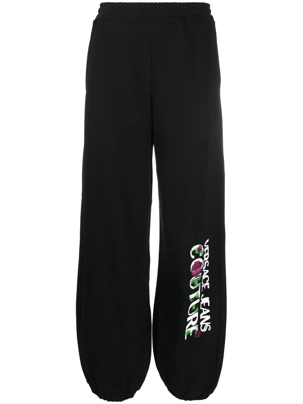 

Versace Jeans Couture pants con logo estampado - Negro