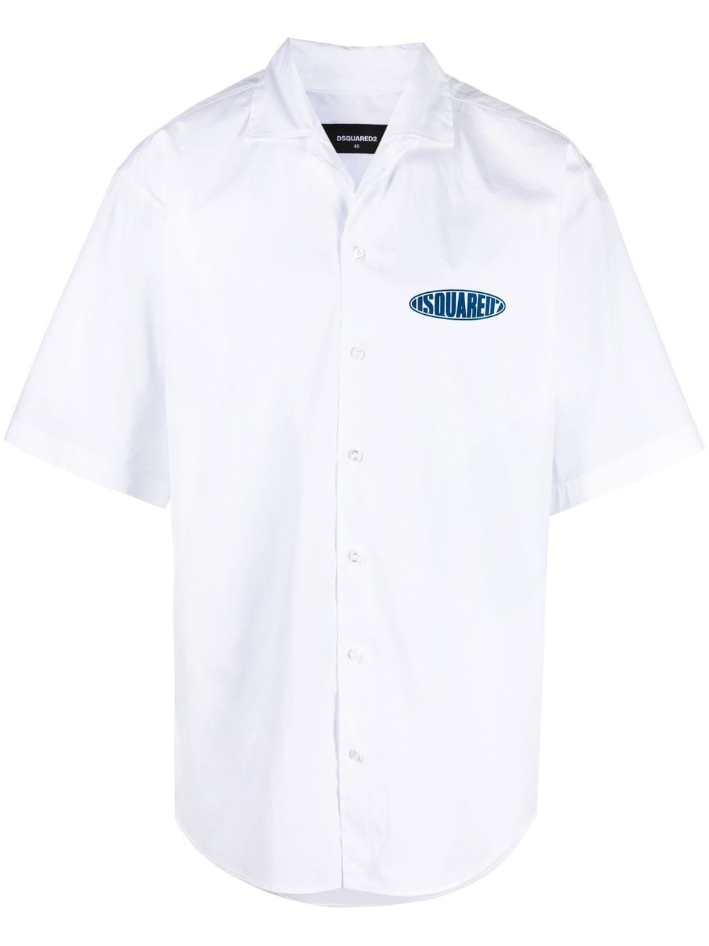 Dsquared2 Logo Print Short Sleeve Shirt In Weiss