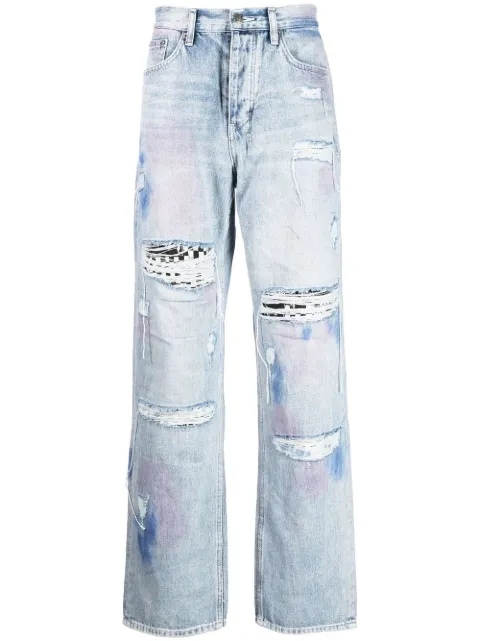 Ksubi jeans rectos con efecto lavado