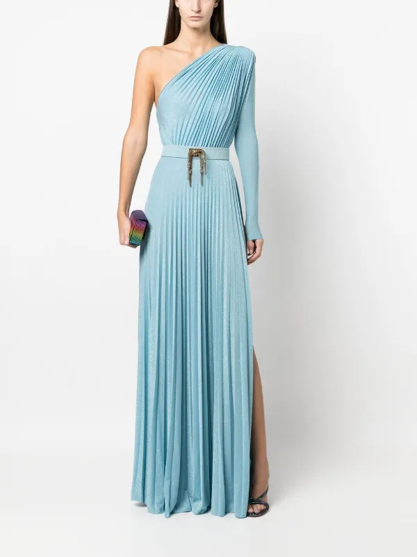 Elisabetta Franchi one-shoulder Pleated Gown - Farfetch