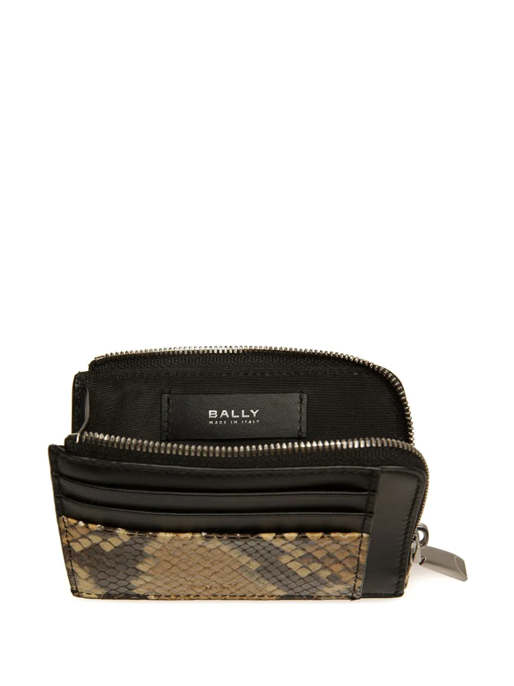Bally Pasjeshouder met slangenleer-effect Bruin