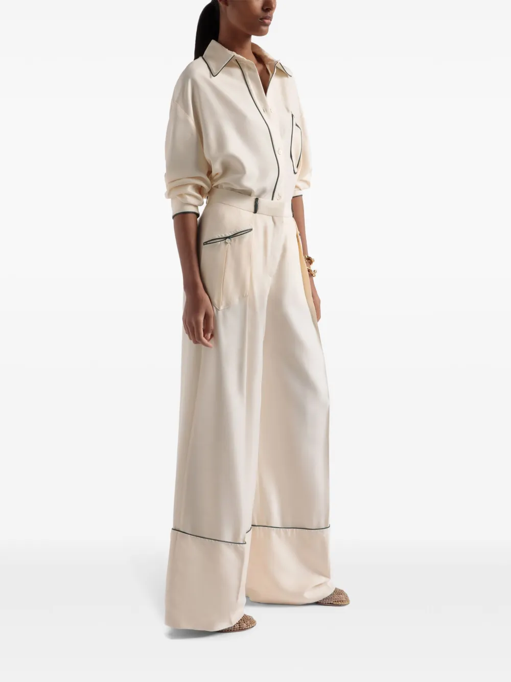 Bally Palazzo broek Beige