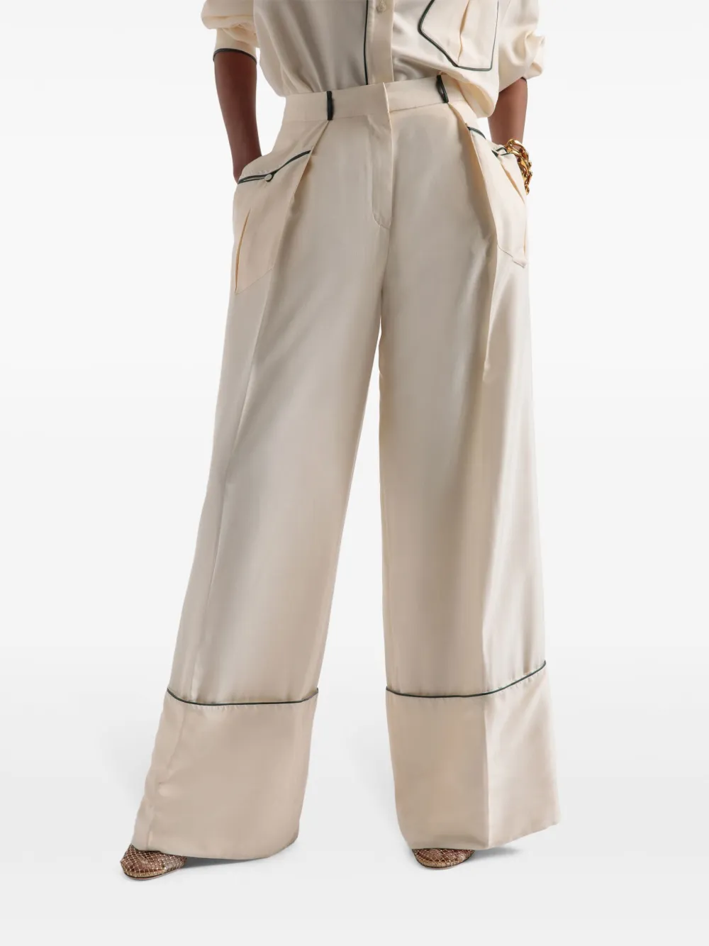 Bally Palazzo broek Beige