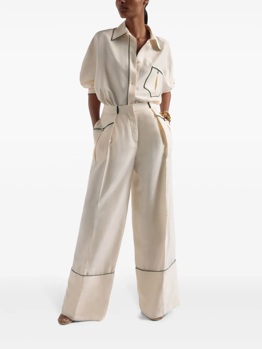 Bally Palazzo broek - Beige
