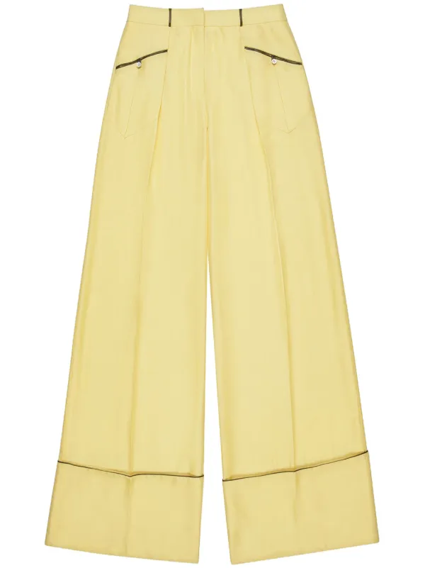 Bally Silk Tailored Trousers in Yellow