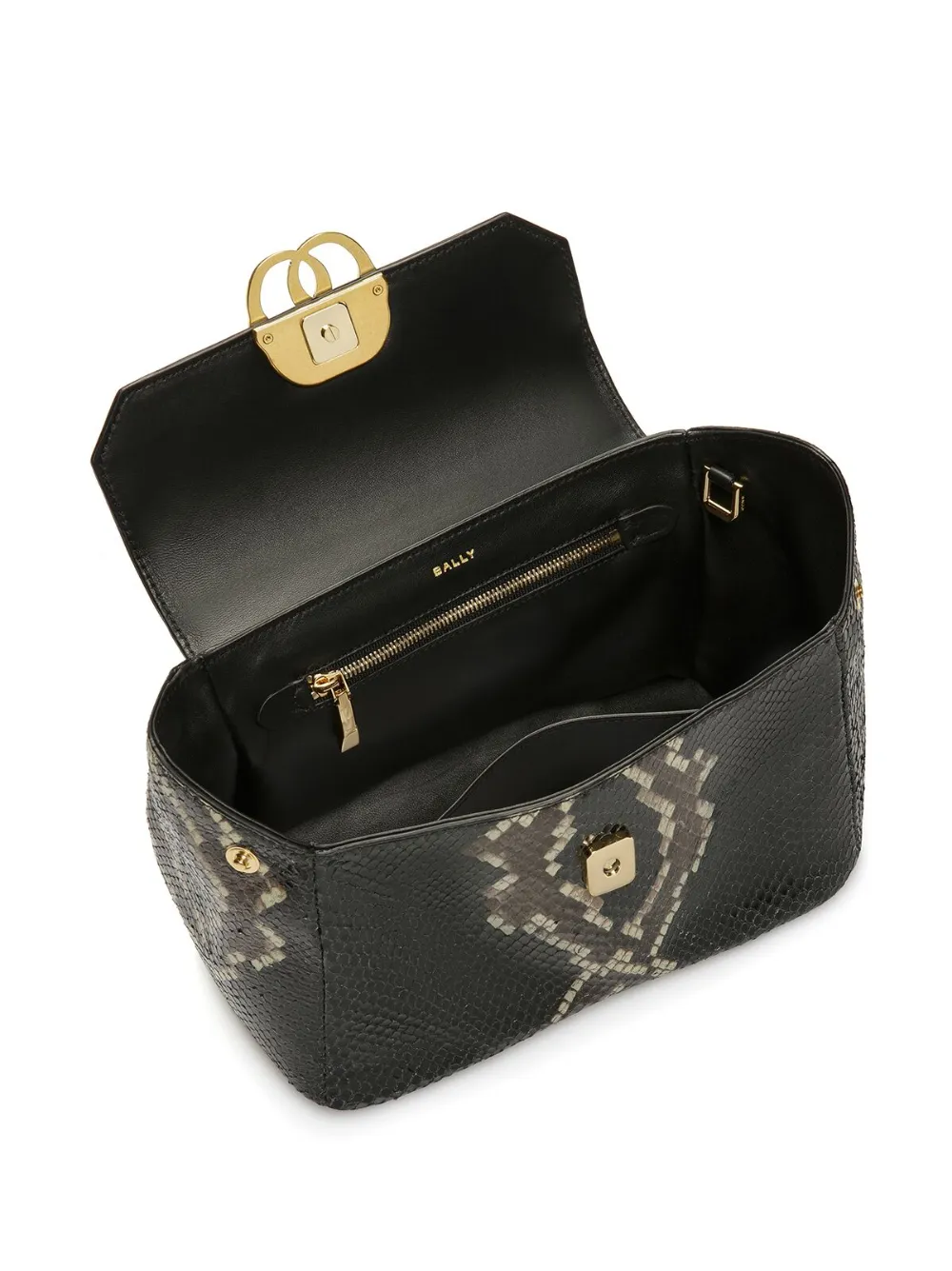 Bally Snakeskineffect Logo Clutch Bag In Schwarz ModeSens