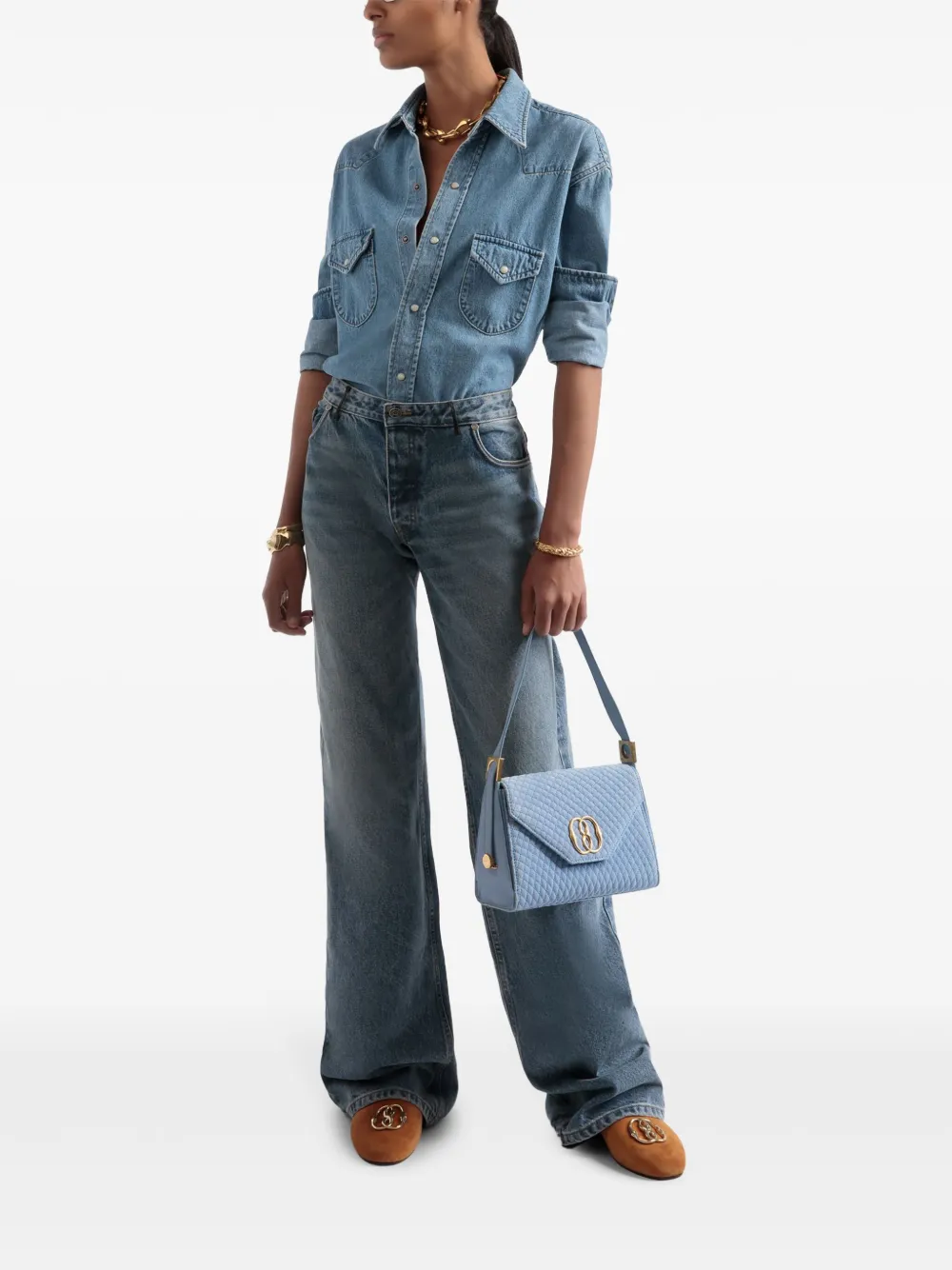 Bally Emblem Trapeze shopper - Blauw