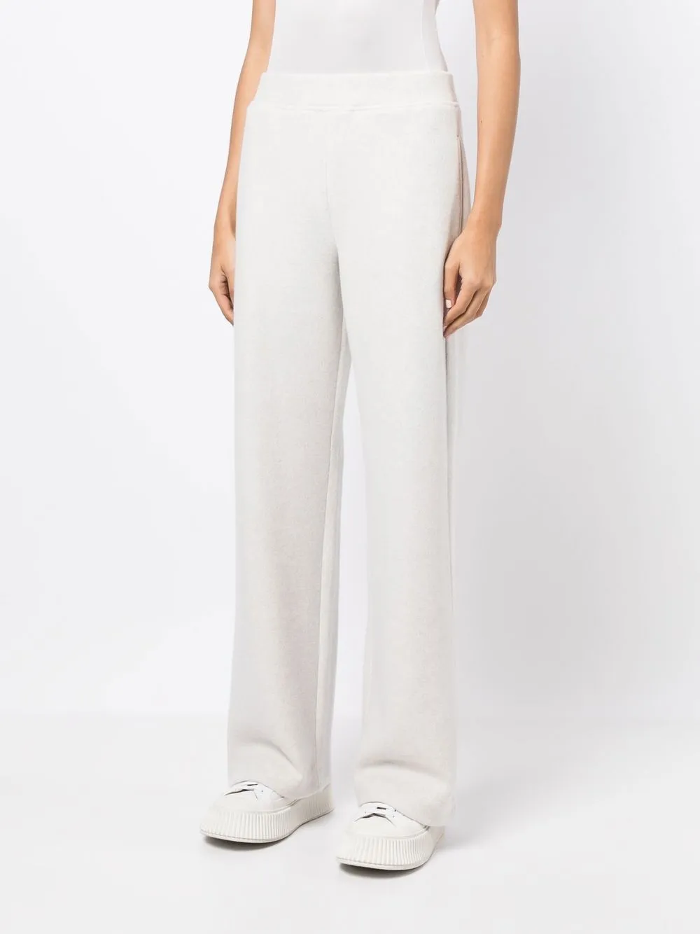 Vince High-waisted Wide-leg Trousers In Weiss