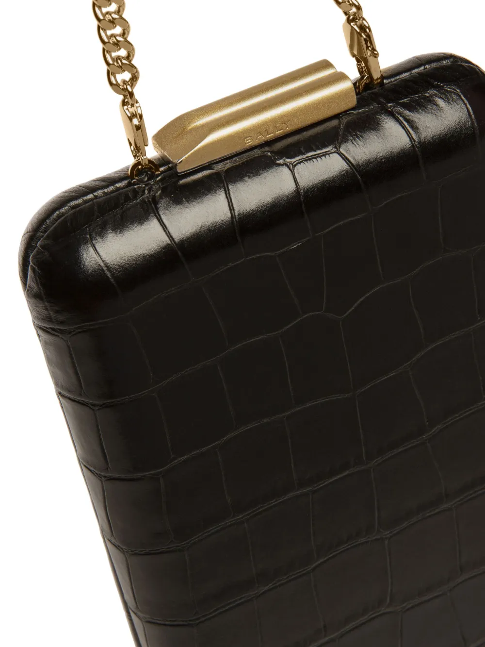 Bally Clutch met krokodillen-reliëf Zwart