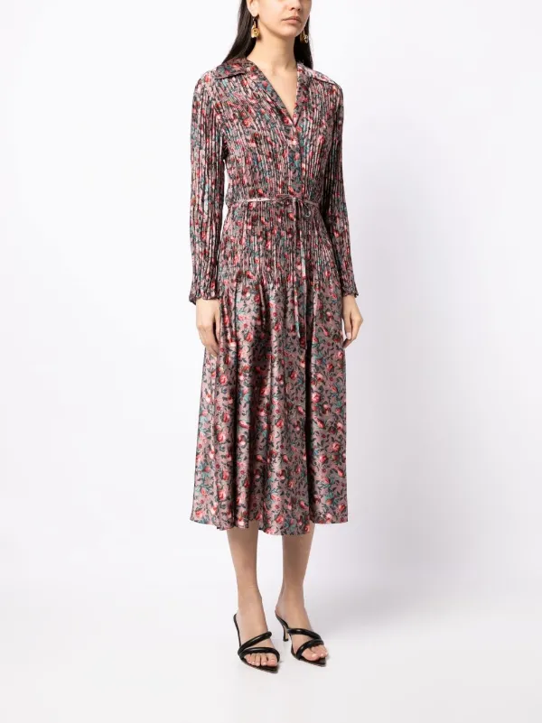 Vince Berry Blooms Pleated Shirt Dress Multicolour FARFETCH CA