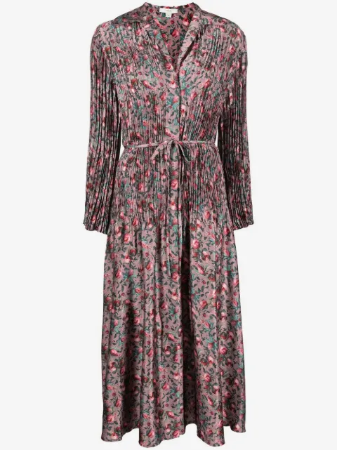 Vince Berry Blooms pleated shirt dress
