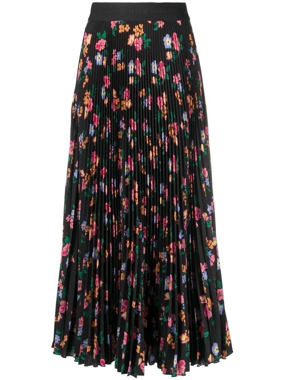 MSGM floral-print midi skirt