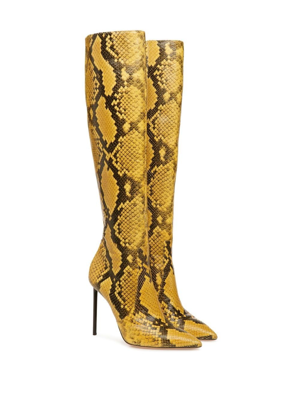Bally Barbra laarzen met slangenprint - Geel