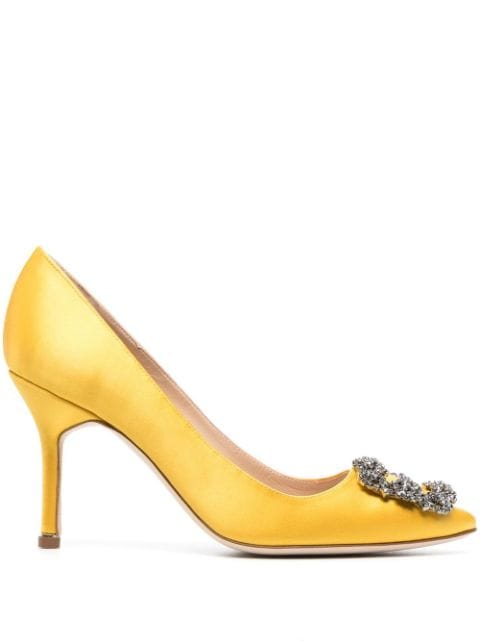 Manolo Blahnik Hangisi Pumps mit Kristallen 90mm