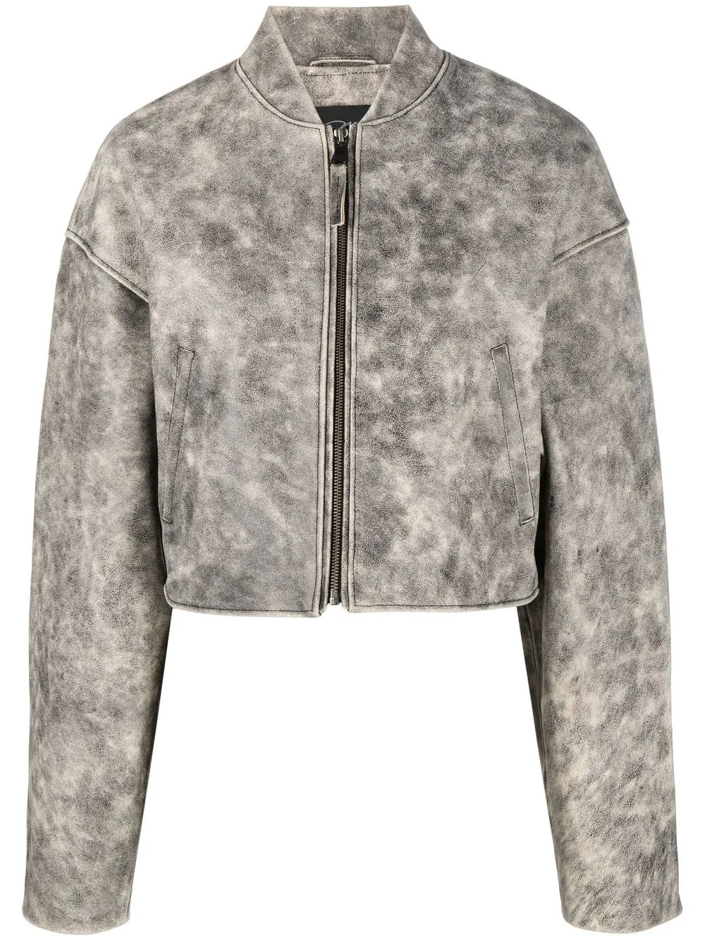 

Manokhi cropped leather bomber jacket - Neutrals