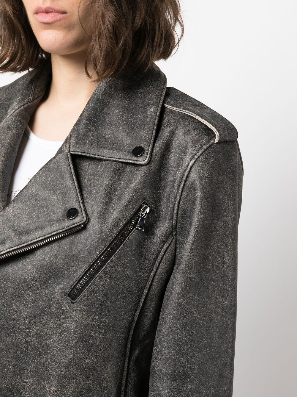 Manokhi Leather Biker Jacket - Farfetch