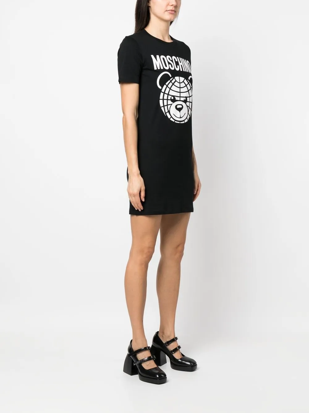 Teddy Bear motif T shirt dress