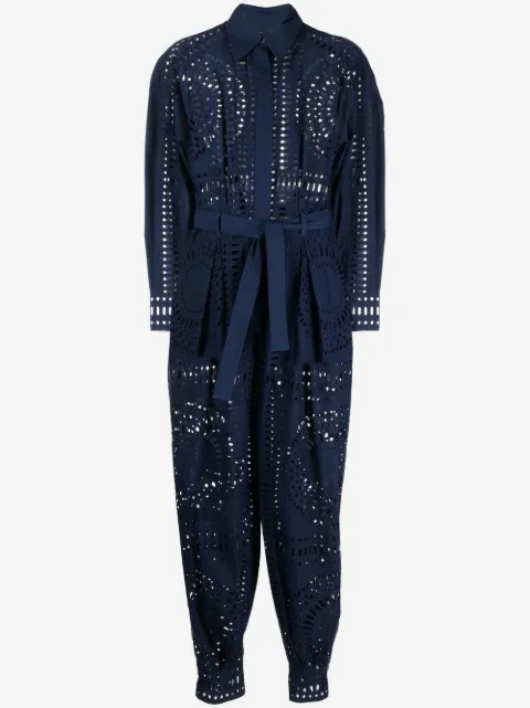 Alberta Ferretti broderie anglaise belted jumpsuit