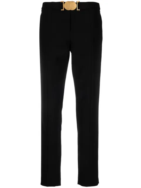 Moschino  Smiley-buckle tapered trousers