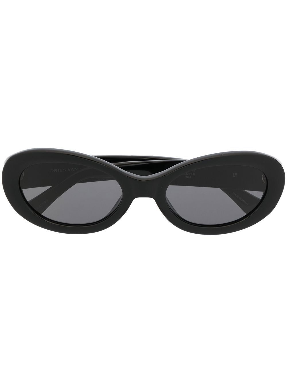 Dries Van Noten Tinted Oval-frame Sunglasses In Black | ModeSens