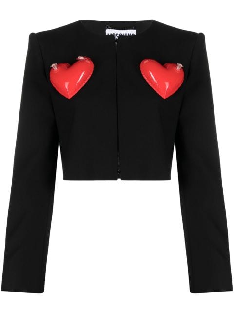 Moschino heart-appliqué cropped jacket