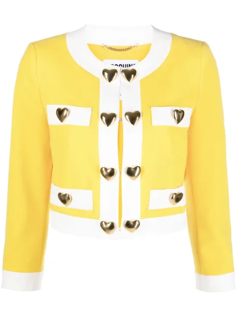Moschino chamarra corta con aplique de corazón