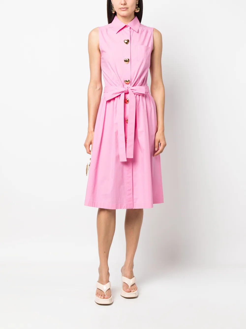 Moschino Blousejurk met hartvormige knoop - Roze