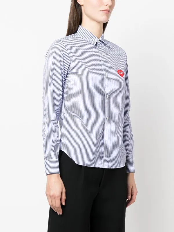 【らな】Play COMME des GARÇONS ハートパッチシャツ Comme Des Garçons Play ハートパッチ シャツ | ブルー