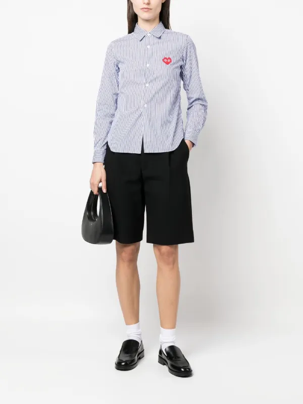 【らな】Play COMME des GARÇONS ハートパッチシャツ Comme Des Garçons Play ハートパッチ シャツ | ブルー