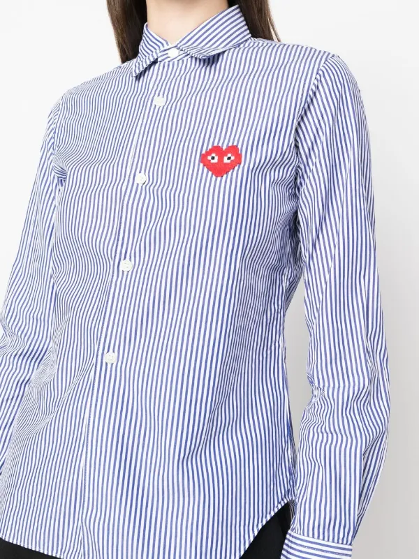 Comme Des Garçons Play ハートパッチ シャツ | ブルー | FARFETCH JP