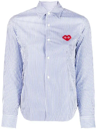 Comme Des Garçons Play ハートパッチ シャツ | ブルー | FARFETCH JP