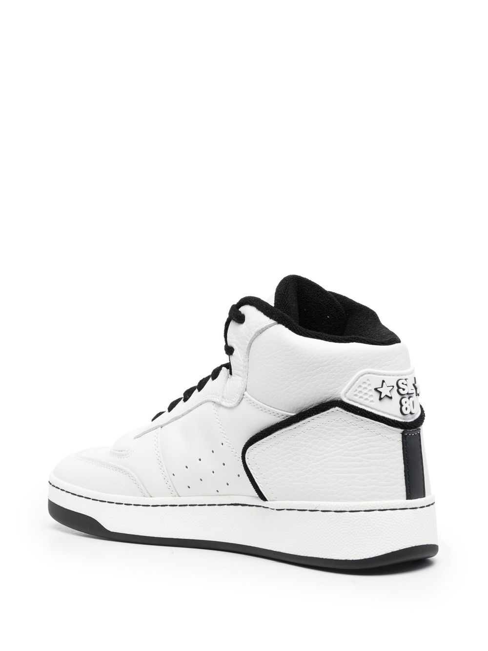 Shop Saint Laurent Sl/80 High-top Sneakers In White