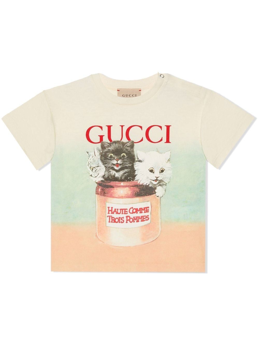 GUCCI CAT-PRINT BRANDED T-SHIRT