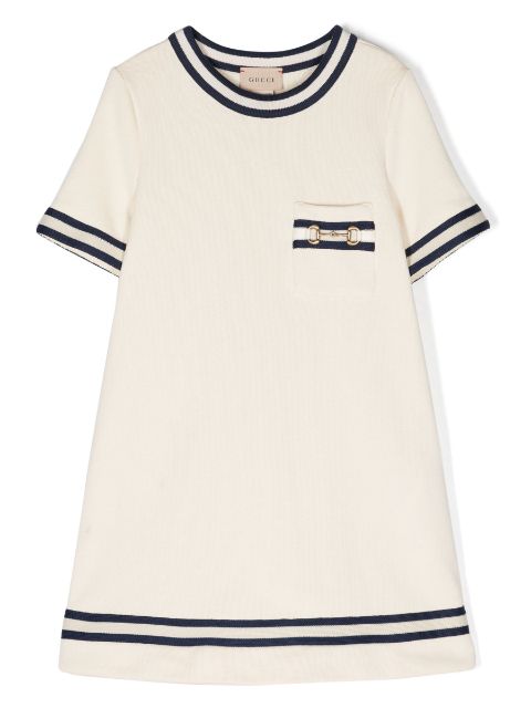 Gucci Kids Horsebit-detail cotton dress 